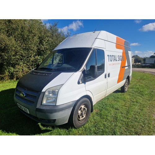 5 - Ford Transit 100 T350 RWD 100PS Euro 5 TDCi LWB High Roof Panel van, White & sign written, Reg : KS6... 