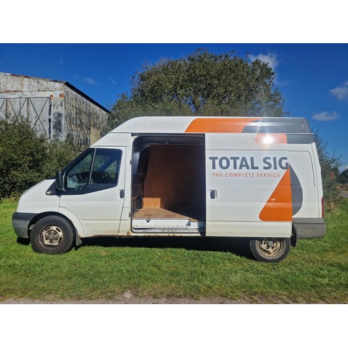 5 - Ford Transit 100 T350 RWD 100PS Euro 5 TDCi LWB High Roof Panel van, White & sign written, Reg : KS6... 