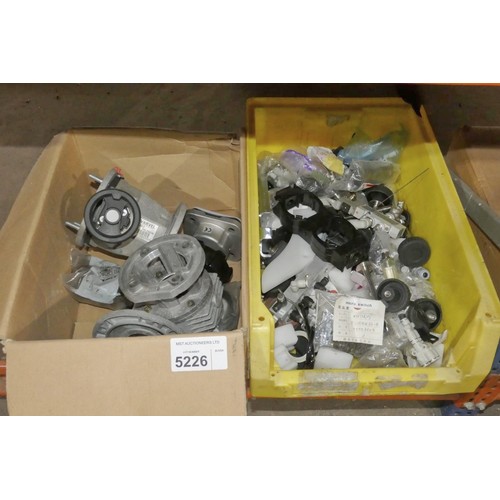 5226 - 2 boxes containing a quantity of various items including 1 x Varvel FVR063 gearbox, micro switches e... 