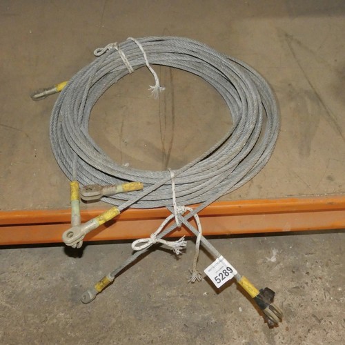 5289 - 3 x lengths of 8mm wire rope - exact length unknown