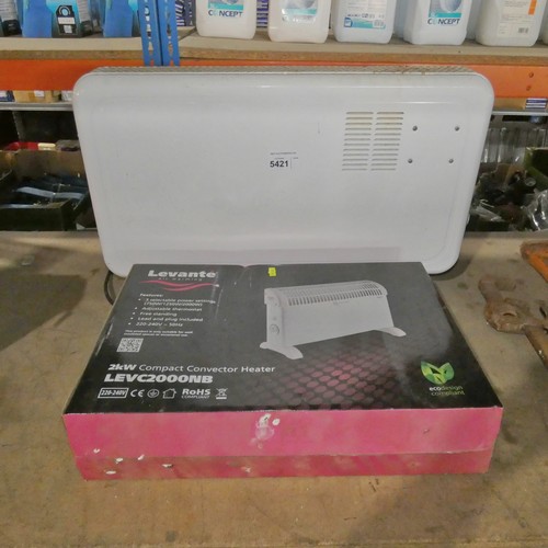 5421 - 1 x Lavante 2kw convector heater 240v (boxed and unused) and 1 x other electric heater 240v