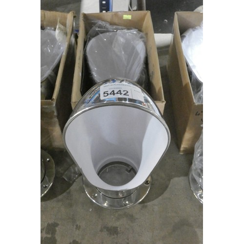 5442 - 2 x stainless steel 4 inch teardrop marine vents - each is white inside and each approx 12 inches hi... 