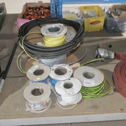 5445 - A quantity of various rolls and part rolls of electric cable. Not practical to list in detail so ple... 