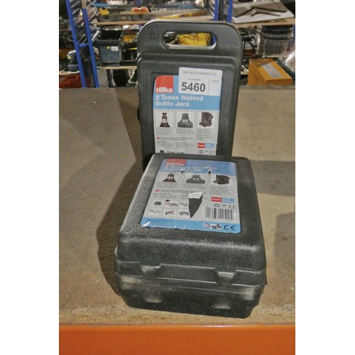 5460 - 2 x Hilka hydraulic bottle jacks - both 2 ton