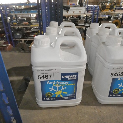 5467 - 3 x 2L bottles of Unipart anti freeze