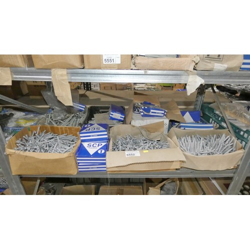 5552 - A quantity of various frame fixings. Contents of 1 shelf