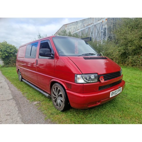 8 - VW Transporter TDi LWB camper van Red.  Reg: RY03 PFE, 1st reg 06/08/2003, 5spd manual diesel 2461cc... 