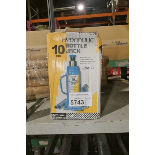 5743 - 1 x hydraulic bottle jack - 10 ton