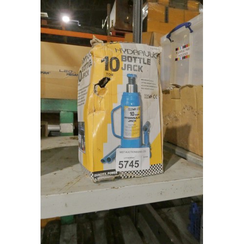 5745 - 1 x hydraulic bottle jack - 10 ton