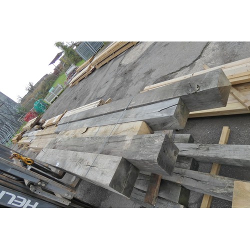 6160 - 5 x various wooden posts to include 22cm x 22cm, 17cm x 17cm, 18cm x 18cm etc, lengths vary up to ap... 