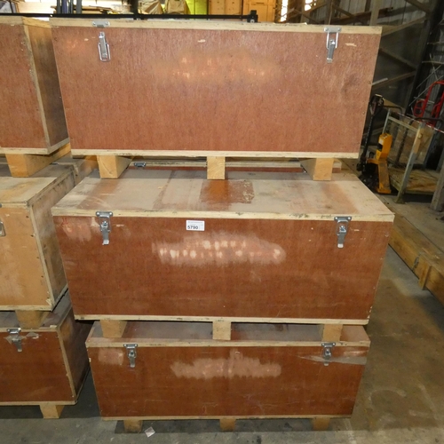 5790 - 5 x wooden crates each approx 119 x 45 x 59cm high