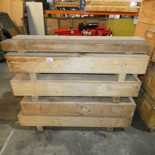 5792 - 22 x various wooden crates including some approx 144 x 20 x 29cm high and some slightly smaller than... 