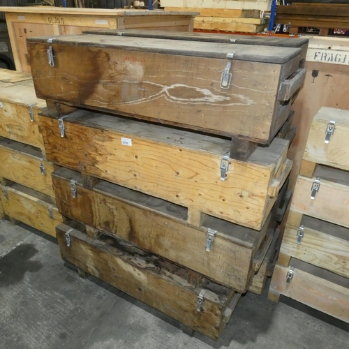 5795 - 8 x various wooden crates including several at approx 148 x 35 x 42cm high and some slightly smaller... 