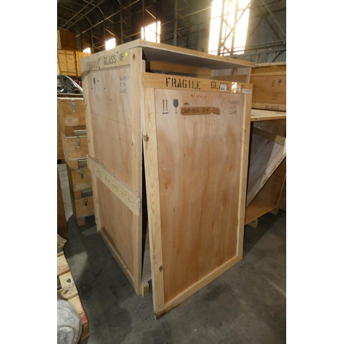 5802 - 1 x wooden crate approx 97 x 97 x 167cm high