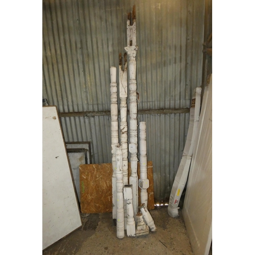 5821 - A quantity of various painted wooden posts / half posts