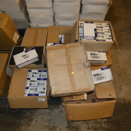 5878 - 1 pallet containing a quantity of various items including sink plugs, bath plugs and net curtain wir... 