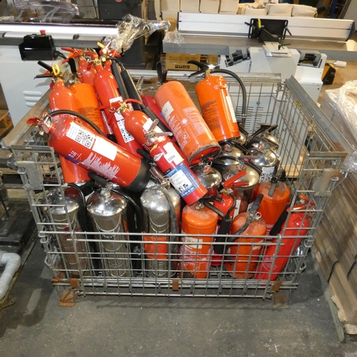 5894 - A quantity of various fire extinguishers. Contents of 1 metal stillage which is not included