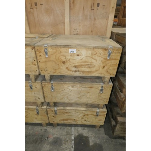 5794 - 6 x wooden crates each approx 80 x 35 x 41cm high