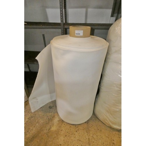 5846 - 1 x part roll of white material - exact use unknown. Possibly an underlay or used in upholstery? Rol... 