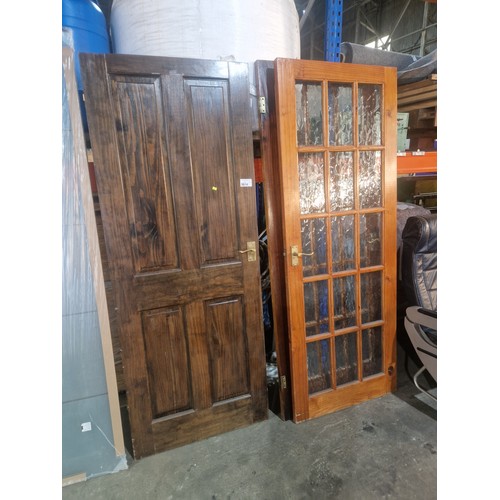 5814 - 3 x used Pine doors comprising 1 x Pine door approx 762 x 1960mm and 2 x Pine doors each with 15 pan... 