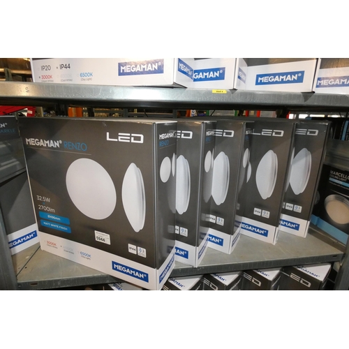 5944 - 5 x Megaman Renzo LED round lights diameter approx 496mm - 4000k cool white. Contents of 1 shelf