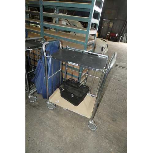 6018 - 1 x cleaners / pickers type trolley and 2 x small baskets