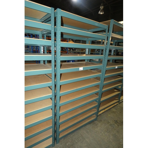 6022 - 1 bay of green metal boltless stores type racking approx 90 x 45 x 180cm high. Please note that no s... 