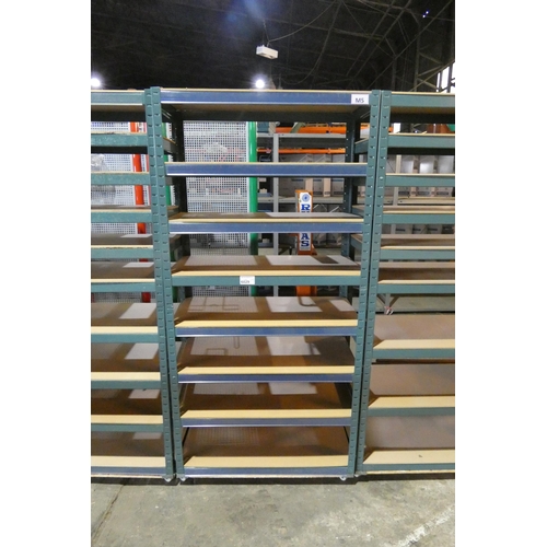 6029 - 1 bay of green metal boltless stores type racking mounted on a four wheeled skate, overall approx 90... 