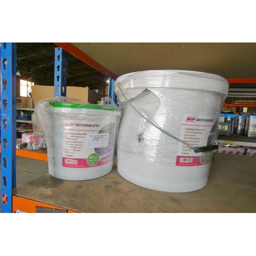 5265 - 2 x tubs of Vapormatic lapping compound (1 x 4.5kg and 1 x 10kg - broken tub)