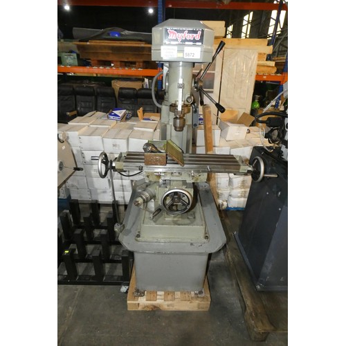 5872 - 1 x Myford KF-VM-C milling machine serial no. 75972, YOM 1978, 240v, table size approx 61 x 25cm (no... 