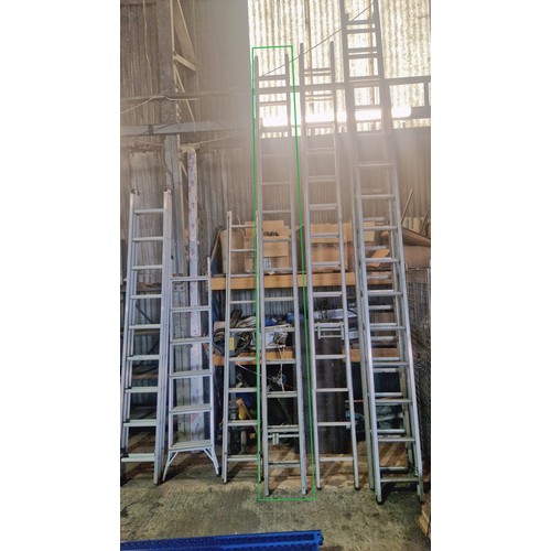 6048 - A Lyte aluminium double extending ladder (2 x 14 rung)