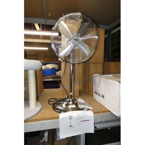 187 - 1 x Tower T637000 metal 3 speed pedestal fan 240v RRP £63