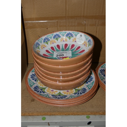 200 - A Tar Hong Melamine set comprising of 6 x large plates and 6 x bowls