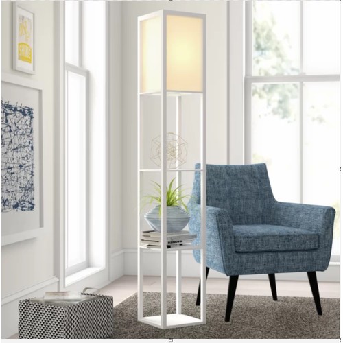 190 - 1 x Lena Struttura 160cm wooden shelf floor lamp RRP £41