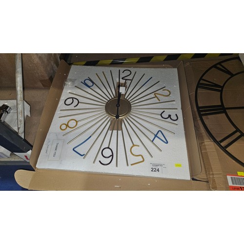 224 - 1 x Funtabee wall clock diameter approx 50cm