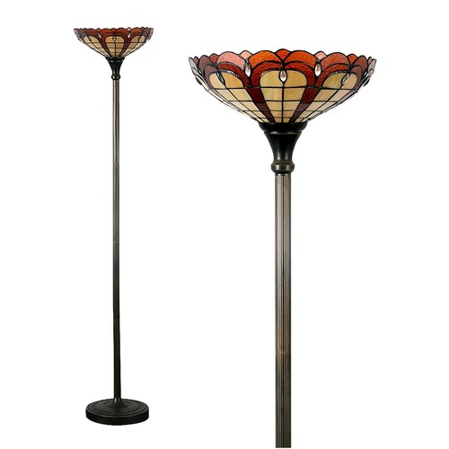 231 - 1 x Slocumb 169cm Jewel Tiffany uplighter floor lamp RRP £69