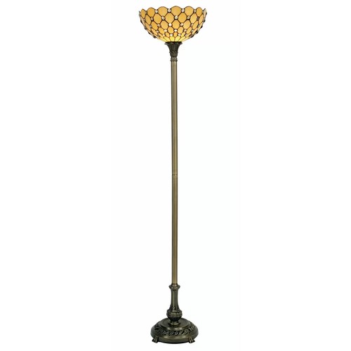 237 - 1 x Brandee 174cm antique brass style torchiere floor lamp RRP £245