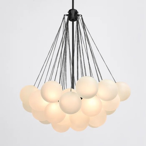 240 - 1 x Aniston 3-light glass globe bubble chandelier RRP £359