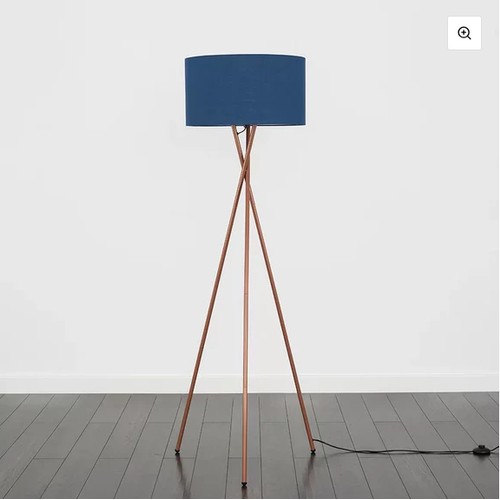 253 - 1 x Mishler 162cm copper tripod floor standing lamp (No shade is included) and 1 x Aiko ceiling spot... 