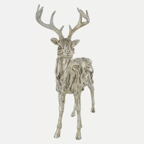 254 - 1 x standing Reindeer stag drift wood effect figurine size- 34cm H X 18cm W X 16cm D RRP £23