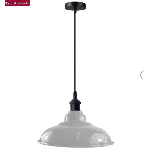 268 - 1 x Pascale grey 1-light dome pendant light and 1 x Kucharski black 1-light dome pendant light