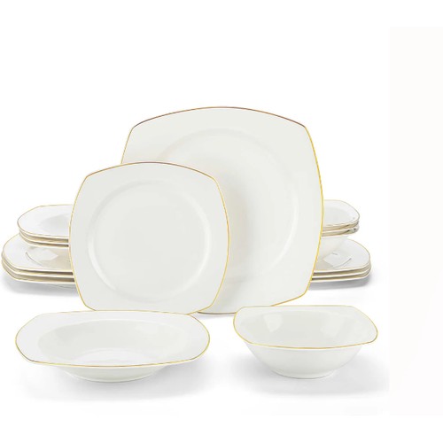 272 - A Malacasa Rafa 16 piece bone china dinnerware set with gold trim RRP £70