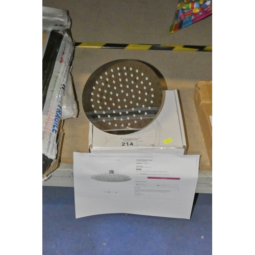 214 - 1 x Hudson Reed fixed round shower head diameter approx 20cm RRP £39