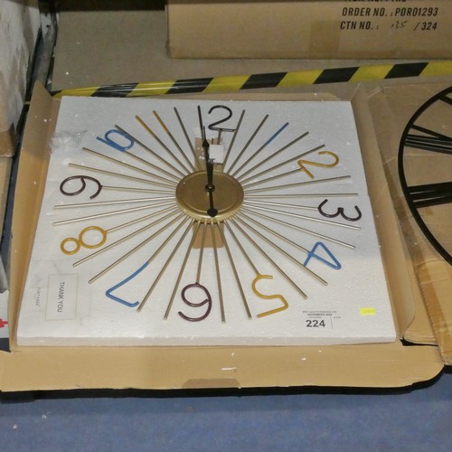 224 - 1 x Funtabee wall clock diameter approx 50cm