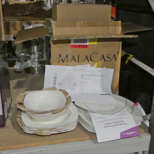 272 - A Malacasa Rafa 16 piece bone china dinnerware set with gold trim RRP £70