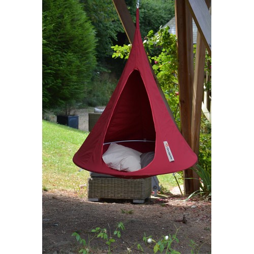 374 - 1 x Blue Elephant Saffo Double Cacoon chilli red hanging chair RRP £159