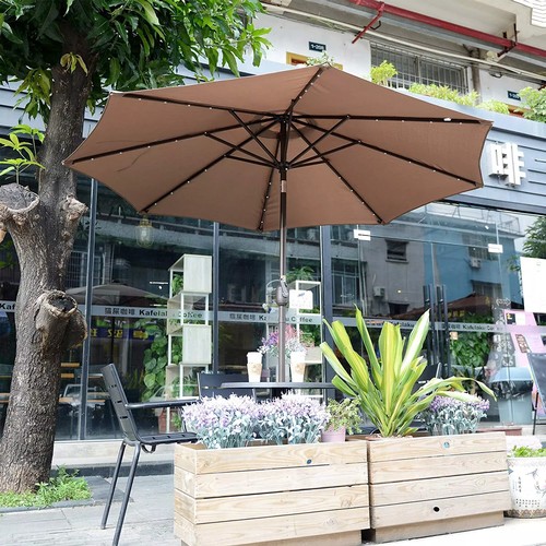 384 - 1 x Villacera 9ft LED patio umbrella RRP £48. Please note that no base is included