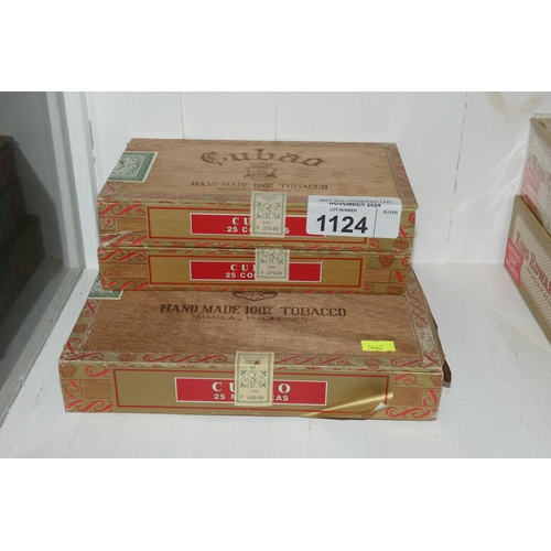 1124 - 3 boxes containing 50 cubao conchas & 25 Cubao Monarcas, unopened