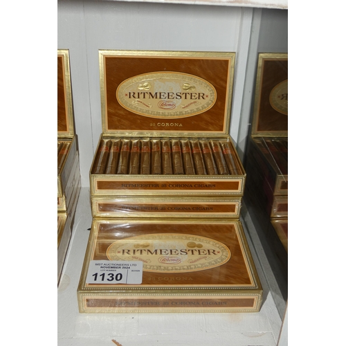 1130 - 4 x boxes of 25 Ritmeester Corona cigars, please note one box has been opened