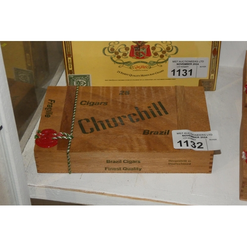 1132 - A box of 25 Churchill Brazil cigars in an unopened wooden box